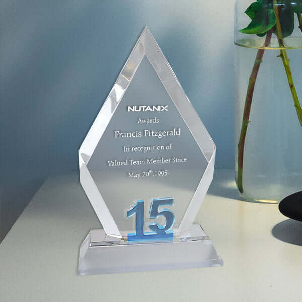 deep-etched acrylic service award