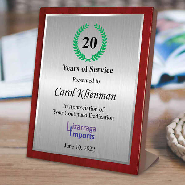 freestanding rosewood plaque