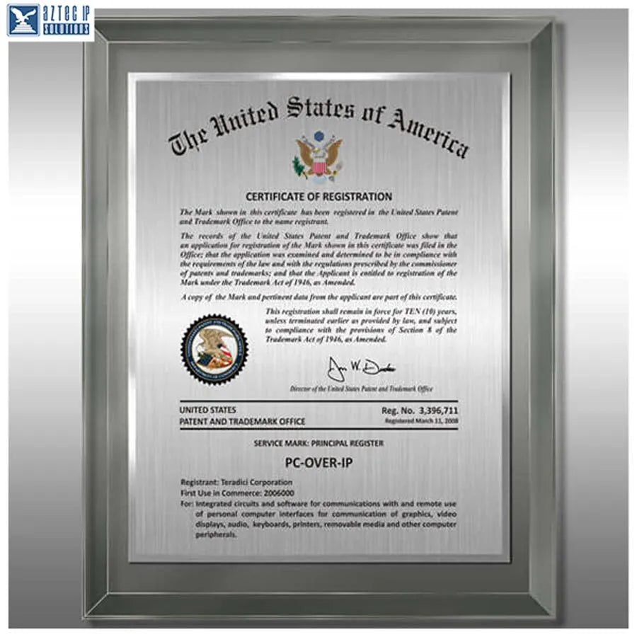 Smoked glass corporate plaque