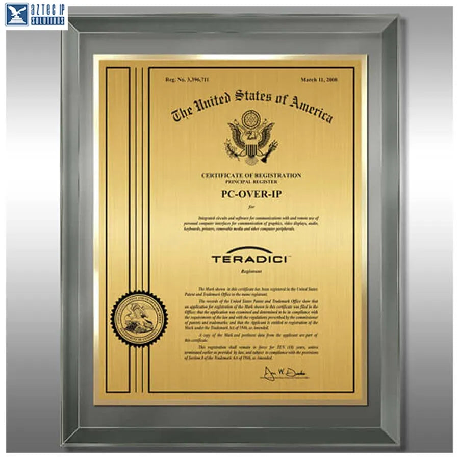 engraved trademark sign