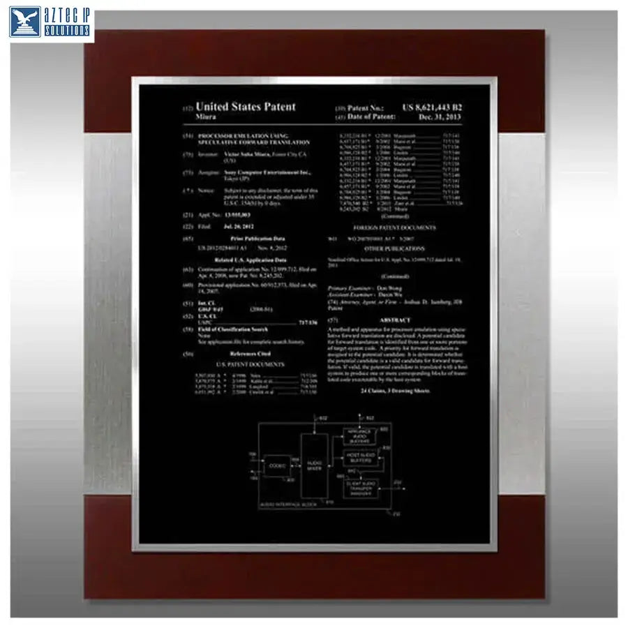 Layout 1 | Patent Front Page - Titanium Rosewood Plaque