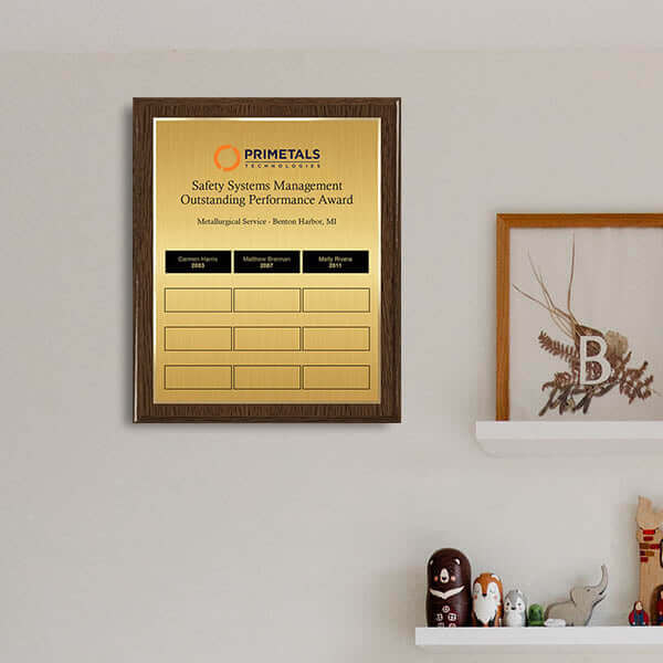 WF-PP-EZ12 Gold-Vertical Wall Plaque