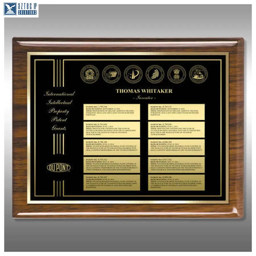 Walnut piano finish plaque