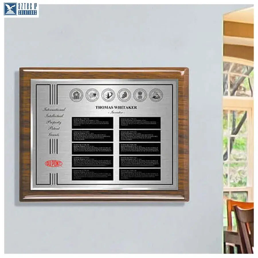 Patent recognition plaque