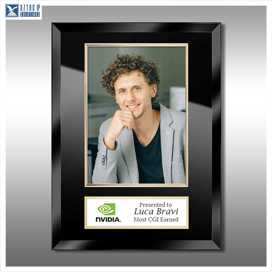 9 in x 12 in  Black Glass Portrait | BG-FP912EZG White