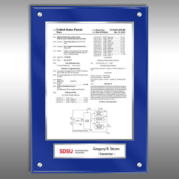 Custom patent presentation plaque