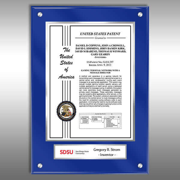 R&D achievement plaque