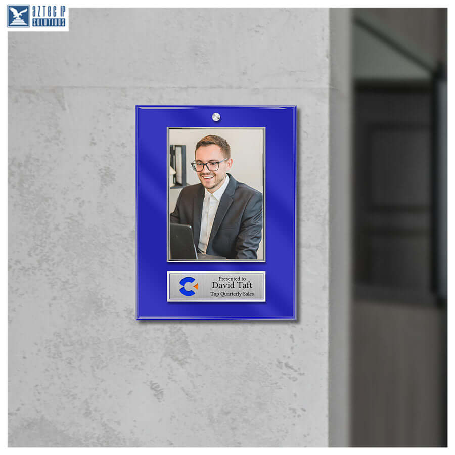 9 in x 12 in  Blue Lucite® - Portrait
