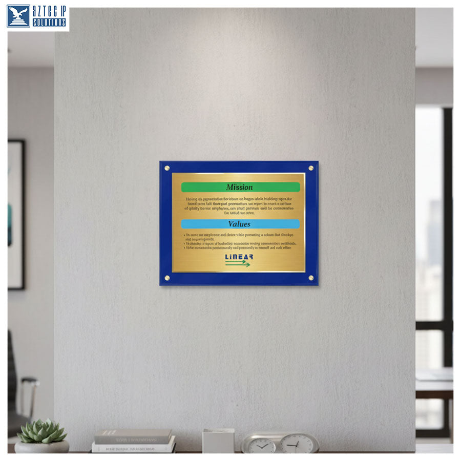 Custom BlueLucite Plaque