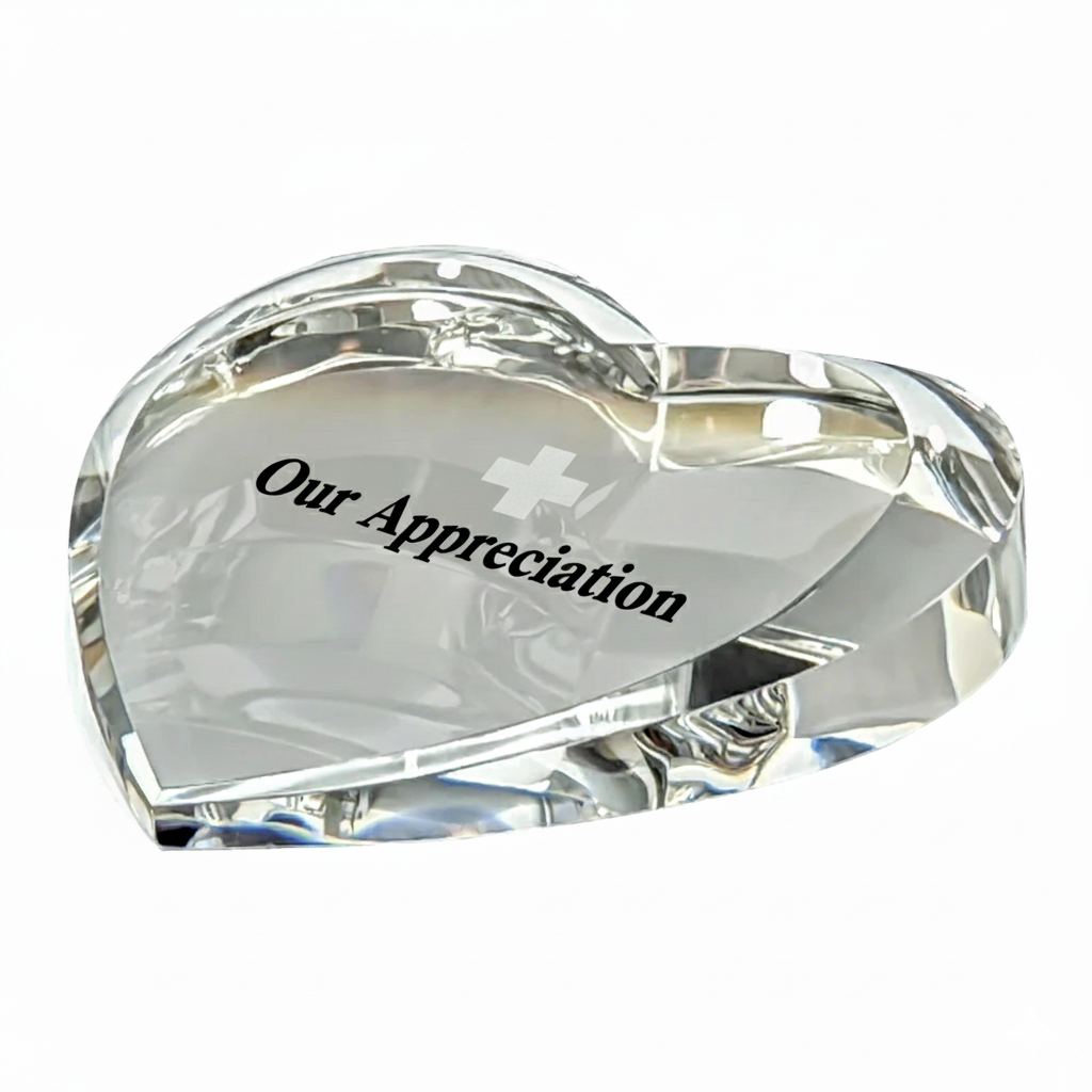 Heart Shaped Crystal Paperweight – Personalized Gift & Desk Keepsake| C380