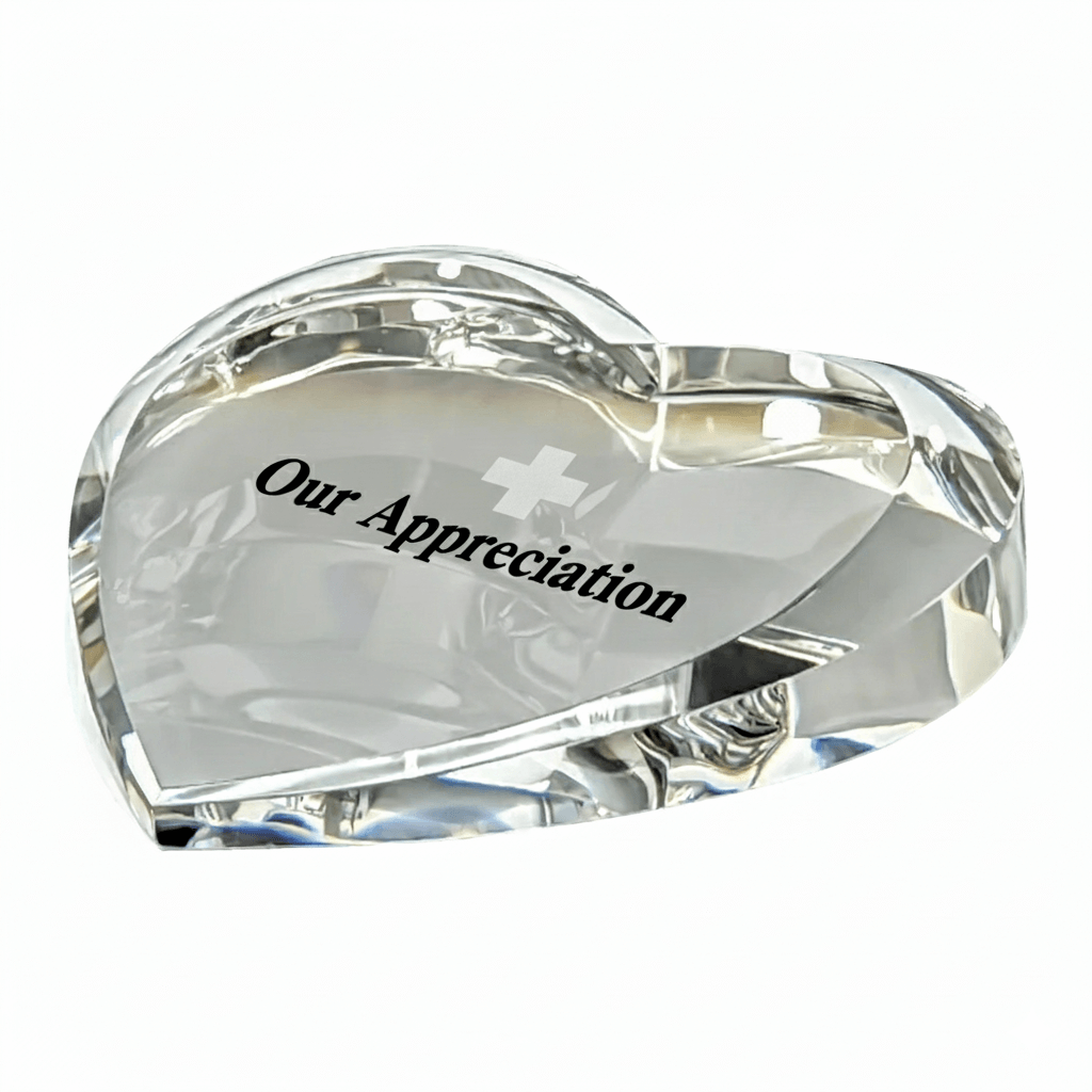 Heart Shaped Crystal Paperweight – Personalized Gift & Desk Keepsake| C380