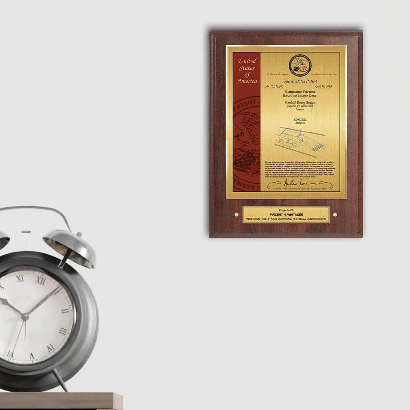 Patent certificate display