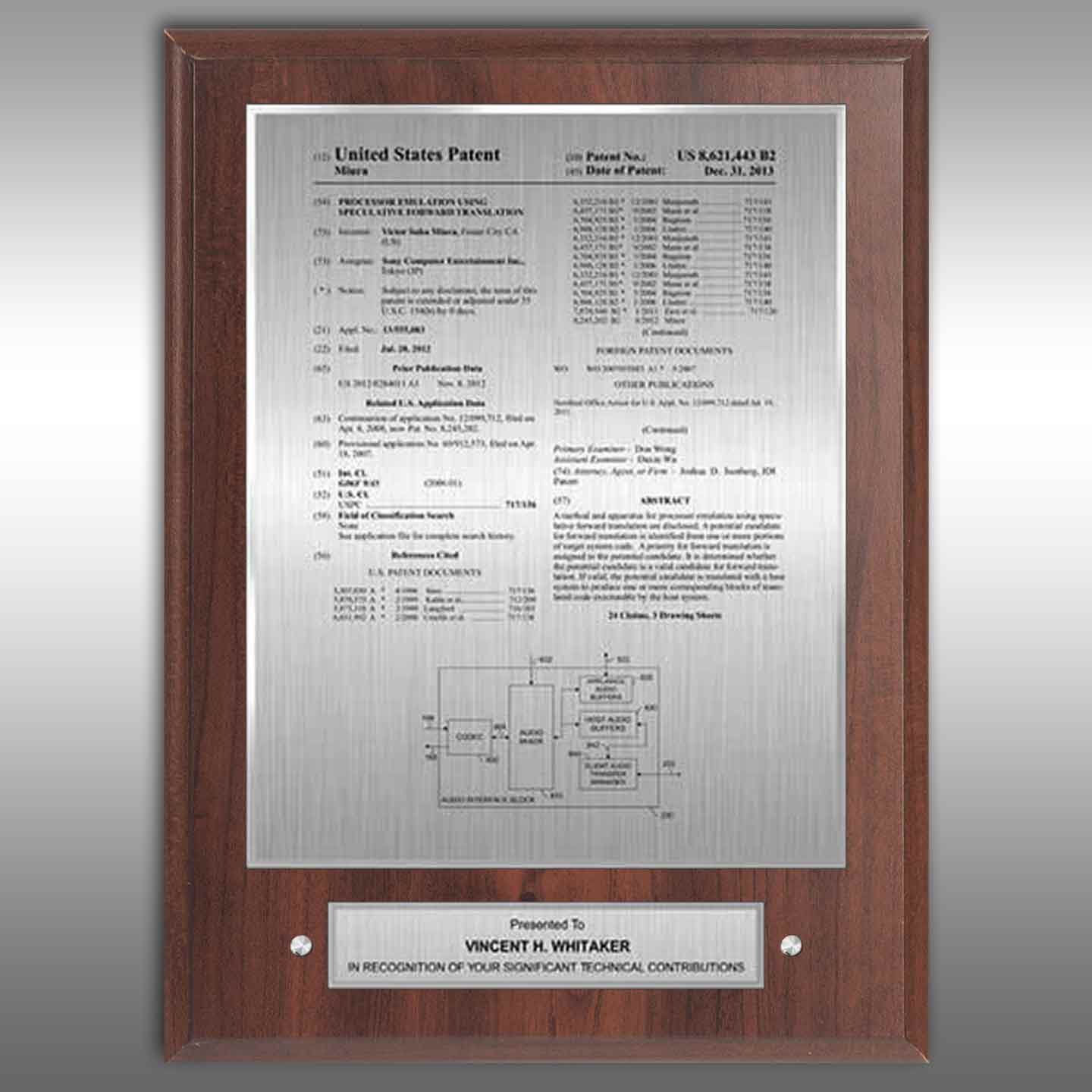 Corporate patent award