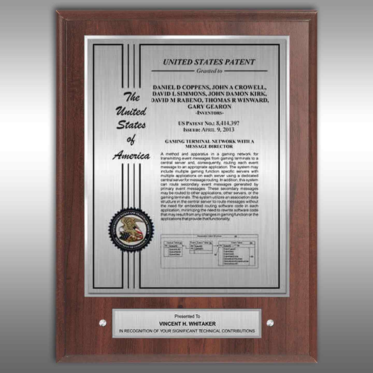Inventor award plaque