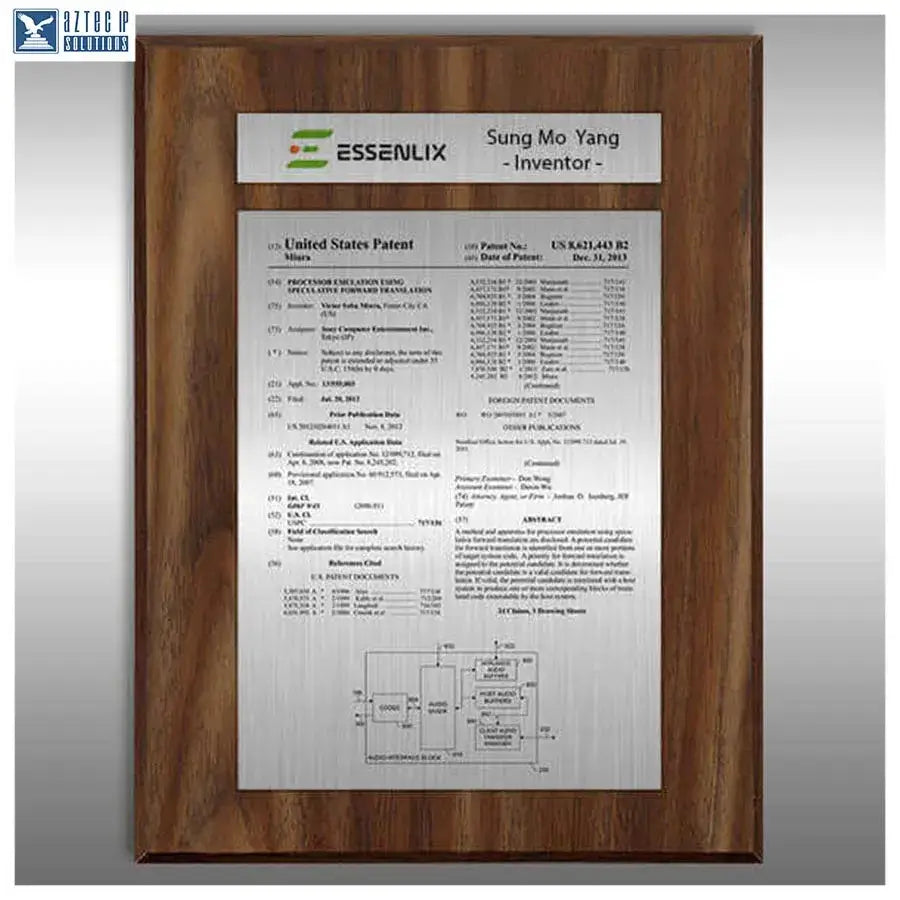 Personalized patent plaque