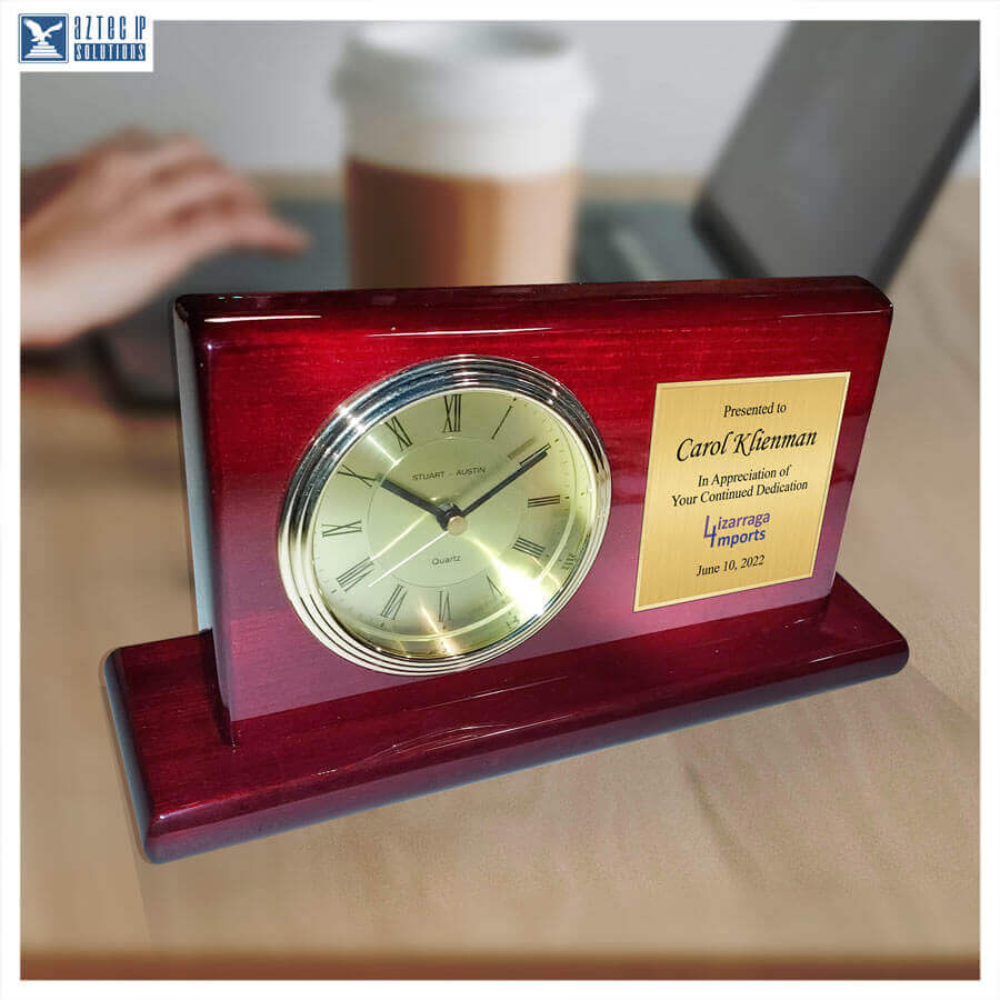 DC-TP-950-DIS Gold Plate - retirement clock award