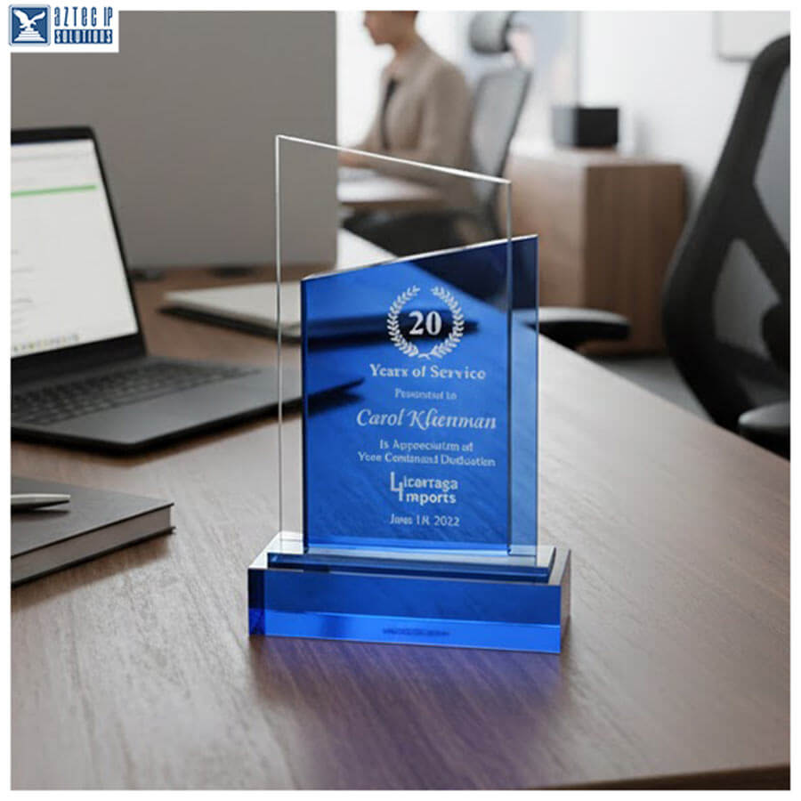 Crystal desk award