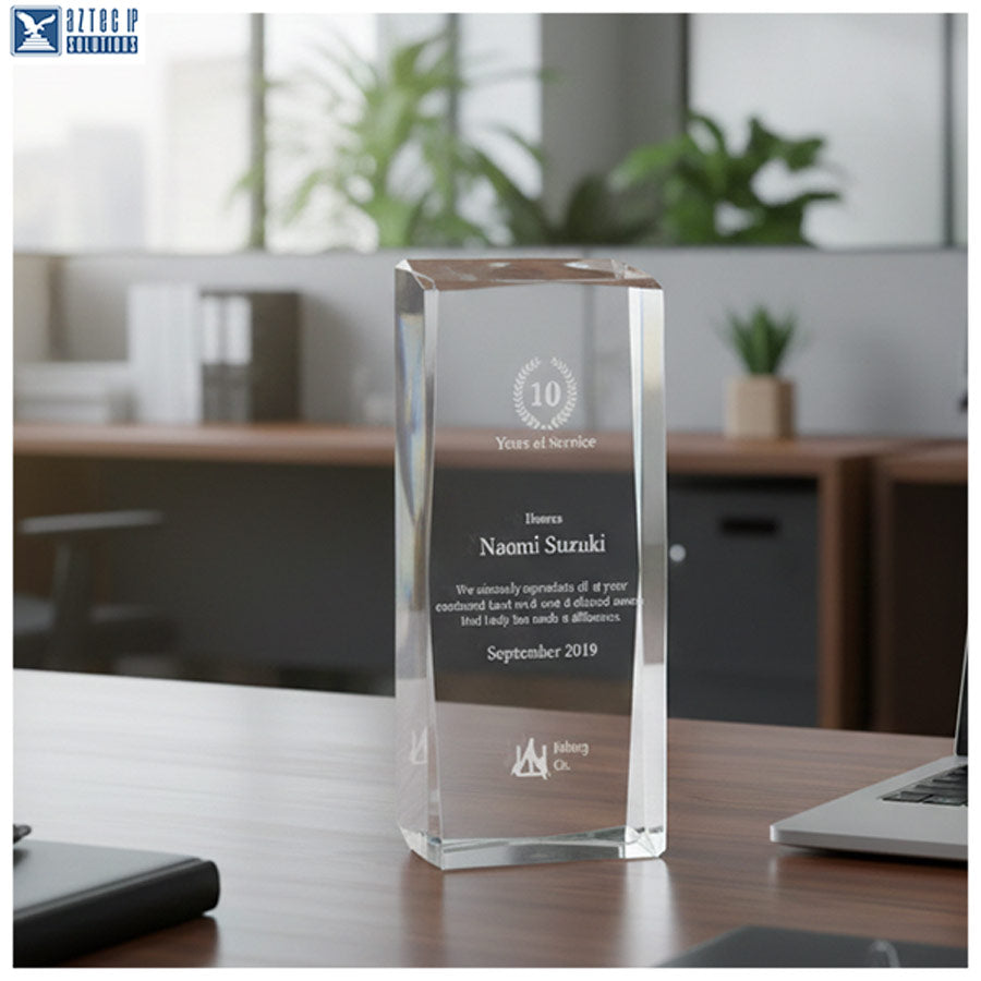 Crystal desk award