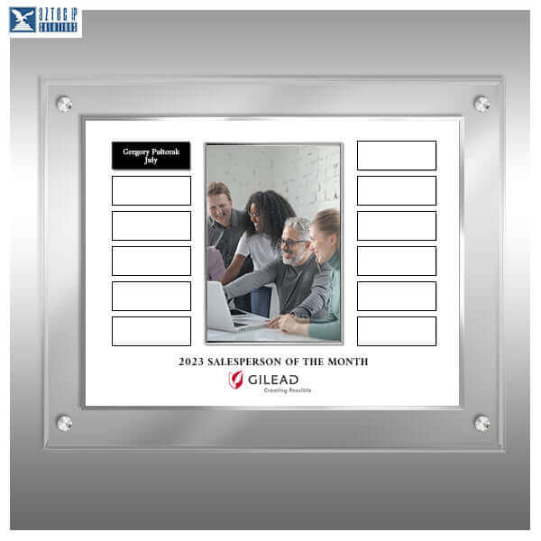 Custom recognition plaque with black plates and engraved silver or gold text