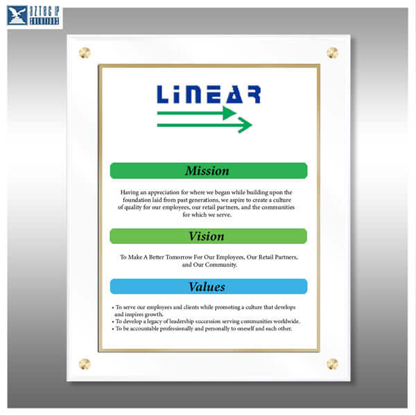 Company Core Values Display