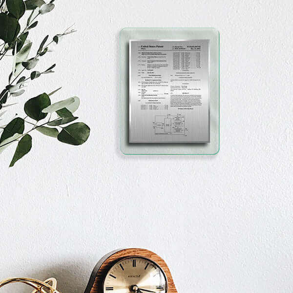 minimalist patent plaque