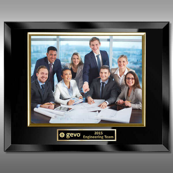Photo Plaque-Glass Black BG-FP14BB Gold-H