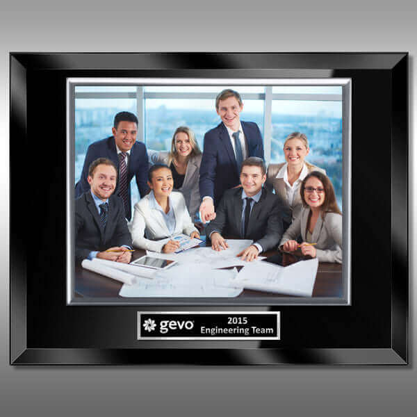 Photo Plaque-Glass Black BG-FP14BB Silver-H