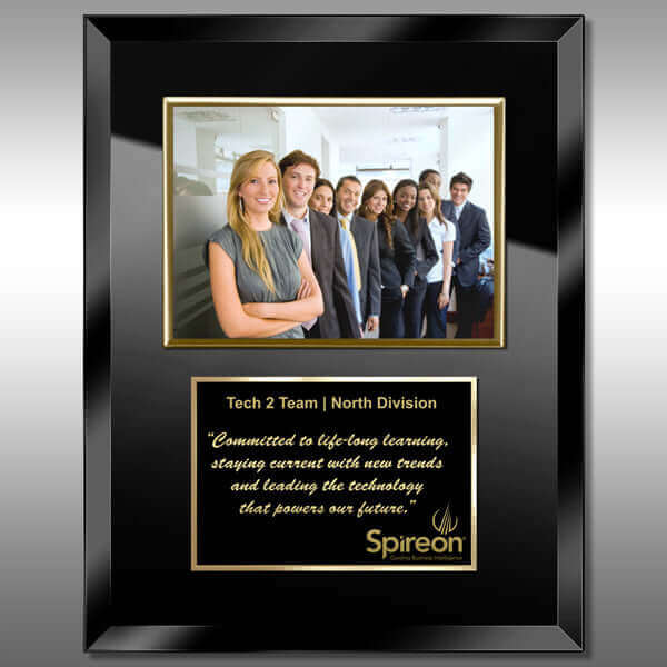 Photo Plaque-Glass Black BG-FP14BBS Gold-V