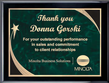 black piano finish plaque