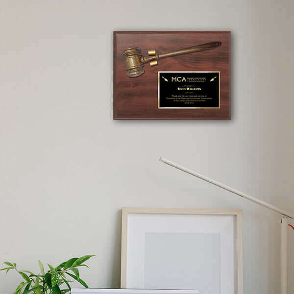 Gavel Plaque - Cherry Finish CF-GP-P913
