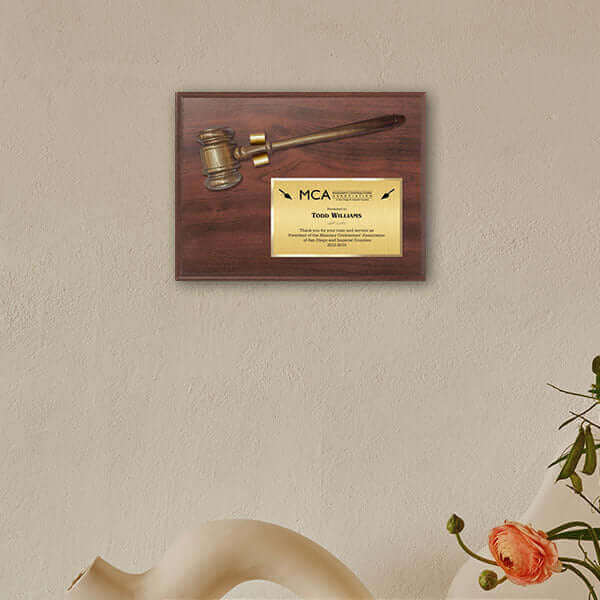 Gavel Plaque - Cherry Finish CF-GP-P913