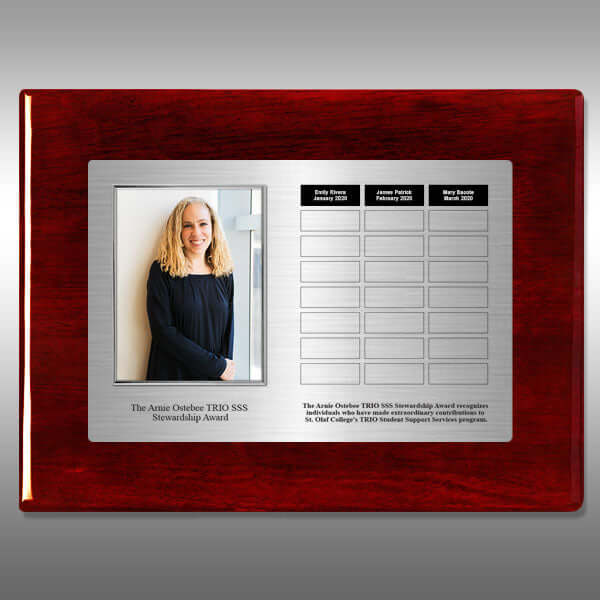 Large rosewood perpetual plaque