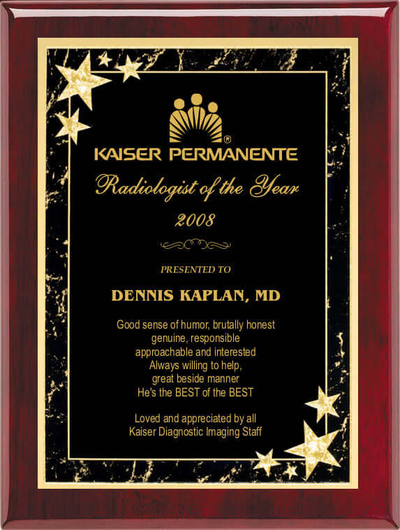 Volunteer recognition plaque