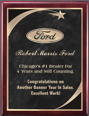 Sales achievement plaque