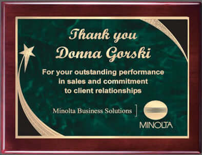 Personalized award plaque