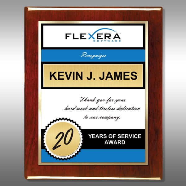 Years of Service Plaque SA-R10 Gold