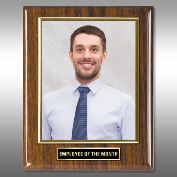 Photo Plaque-Walnut WP-FP13BBS Gold-V