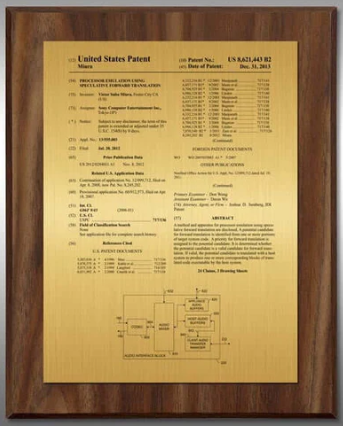 Patent Plaque Material: Wood-finished