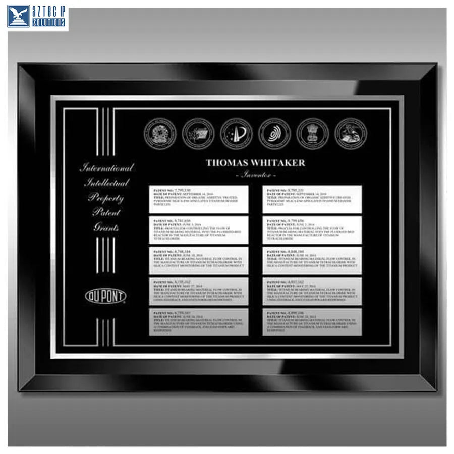 black glass plaque