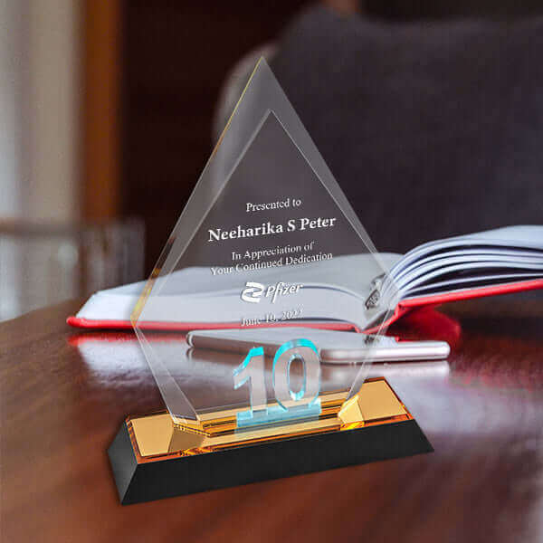 Years of Service Award - Arrow Point Acrylic Desk SA-JD1160
