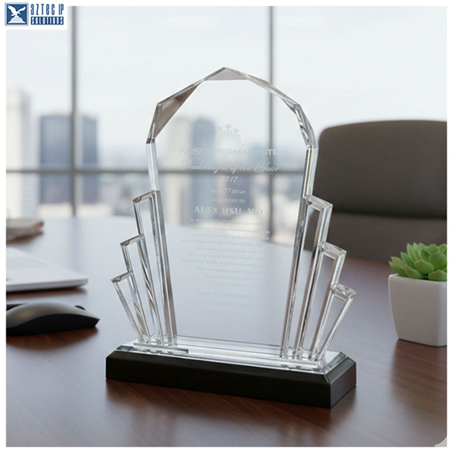 Laser-etched acrylic award