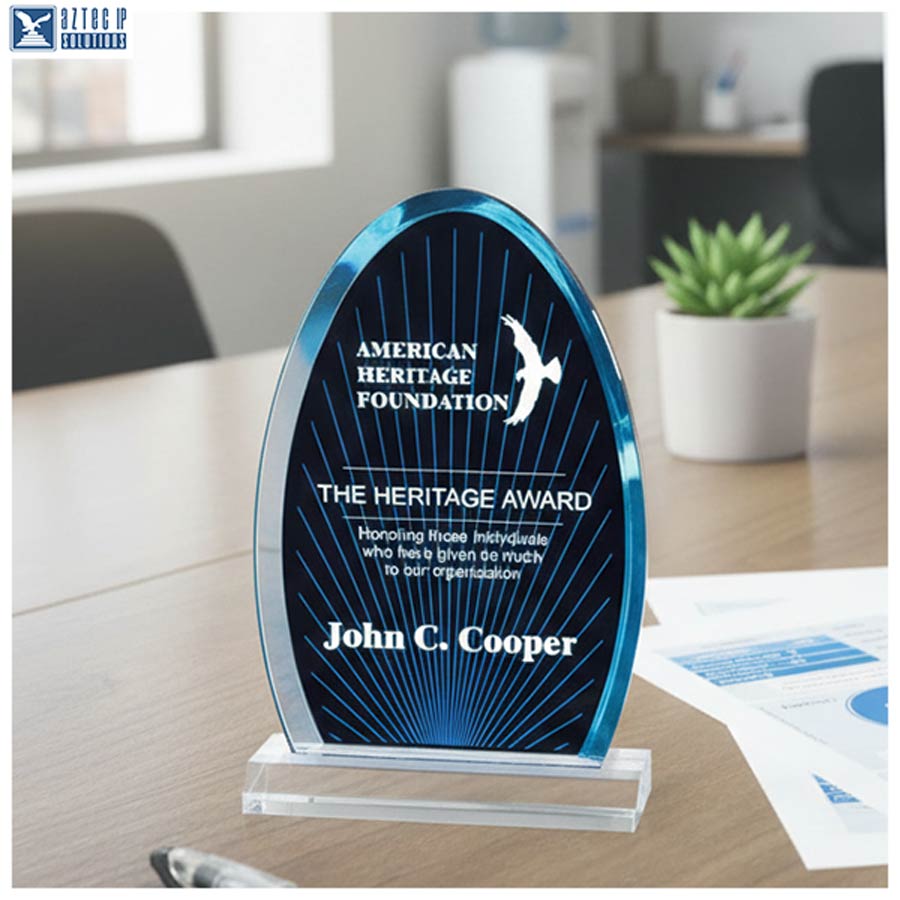 Blue acrylic award