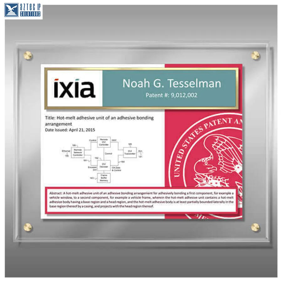 Custom Lucite patent plaque