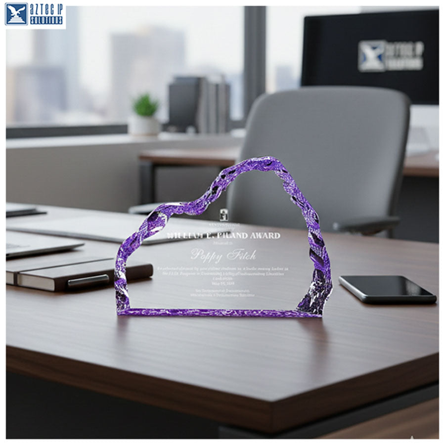 Laser-etched acrylic award