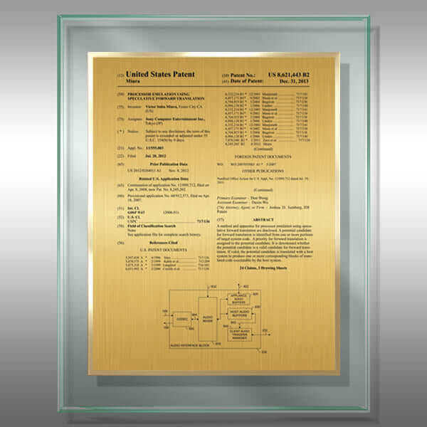 AJ1-EZG14 Gold Patent Front Page