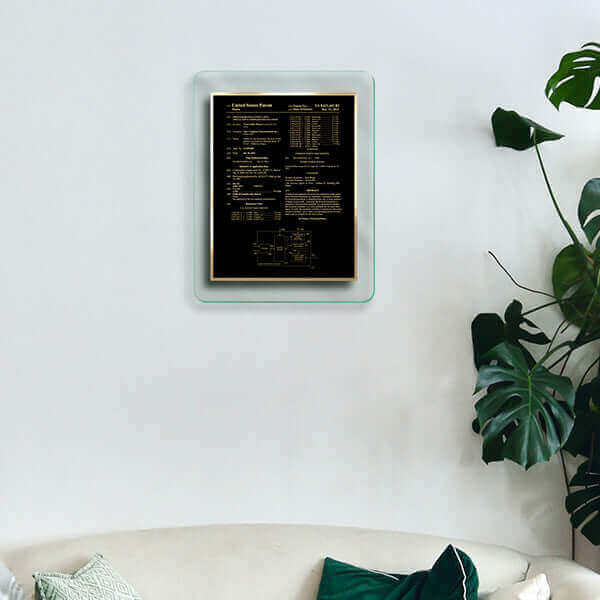 Patent Plaque - AirLucite® Jade  Rounded Corners AJ1-EnBkS-R14