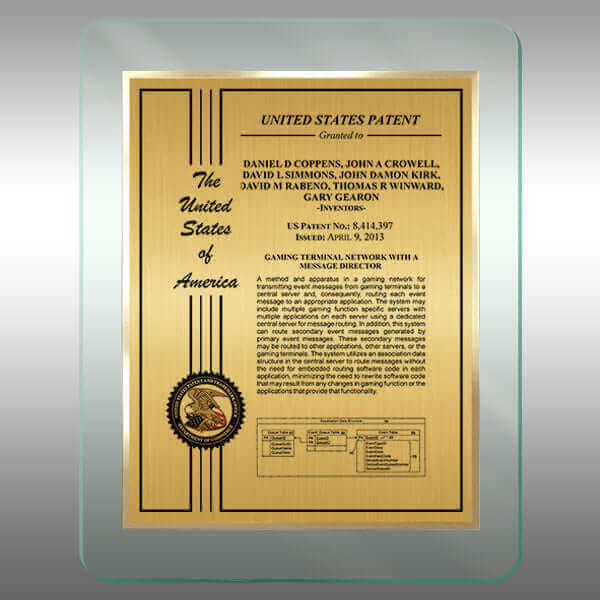  AirLucite® Jade Rounded Corners Patent Certificate