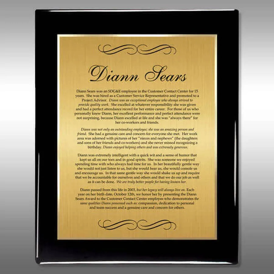 employee of the month plaque