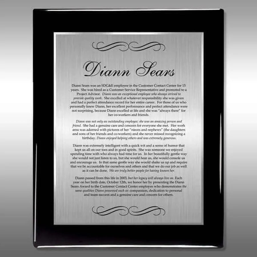 employee recognition plaque