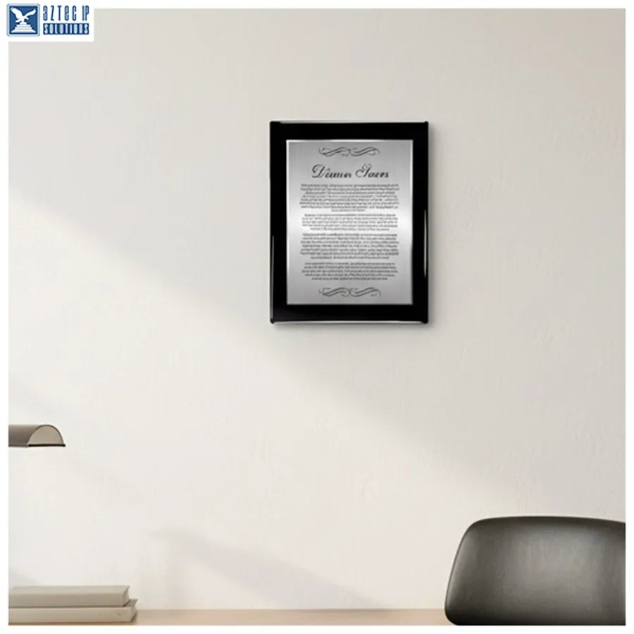 black piano finish plaque
